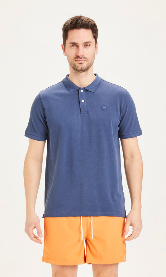 Polo bleu marine en coton bio - Rowan