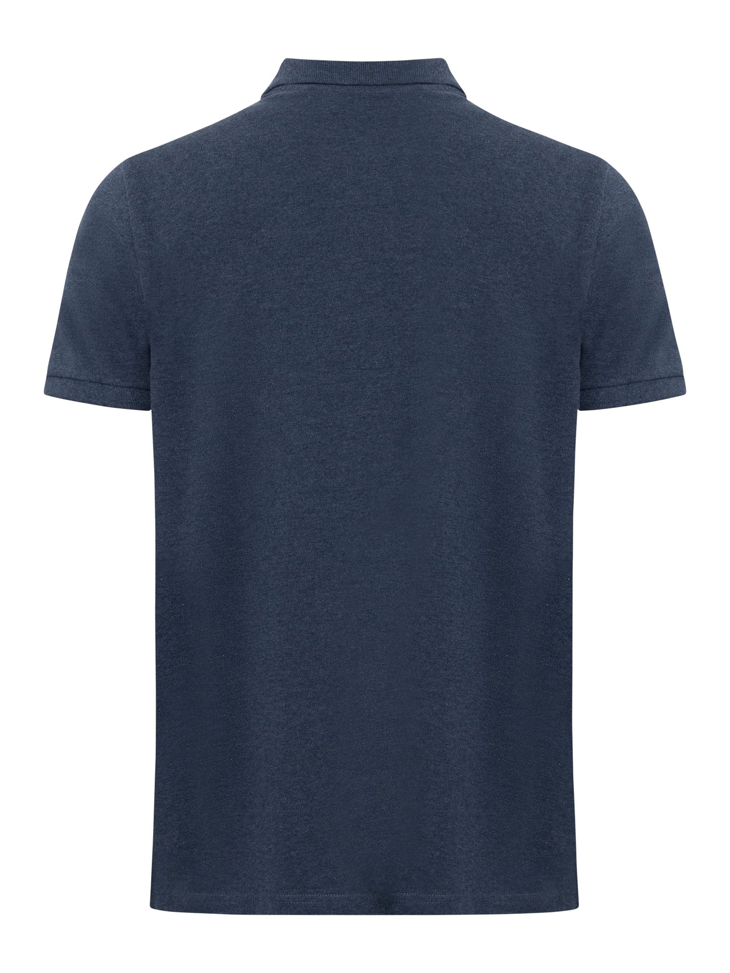 Polo droit bleu foncé en coton bio - basic badge polo insigna blue melange