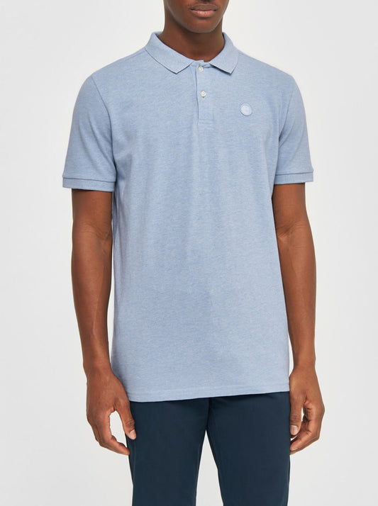 Polo en coton bio | Bleu clair "toke basic badge polo sky way melange"