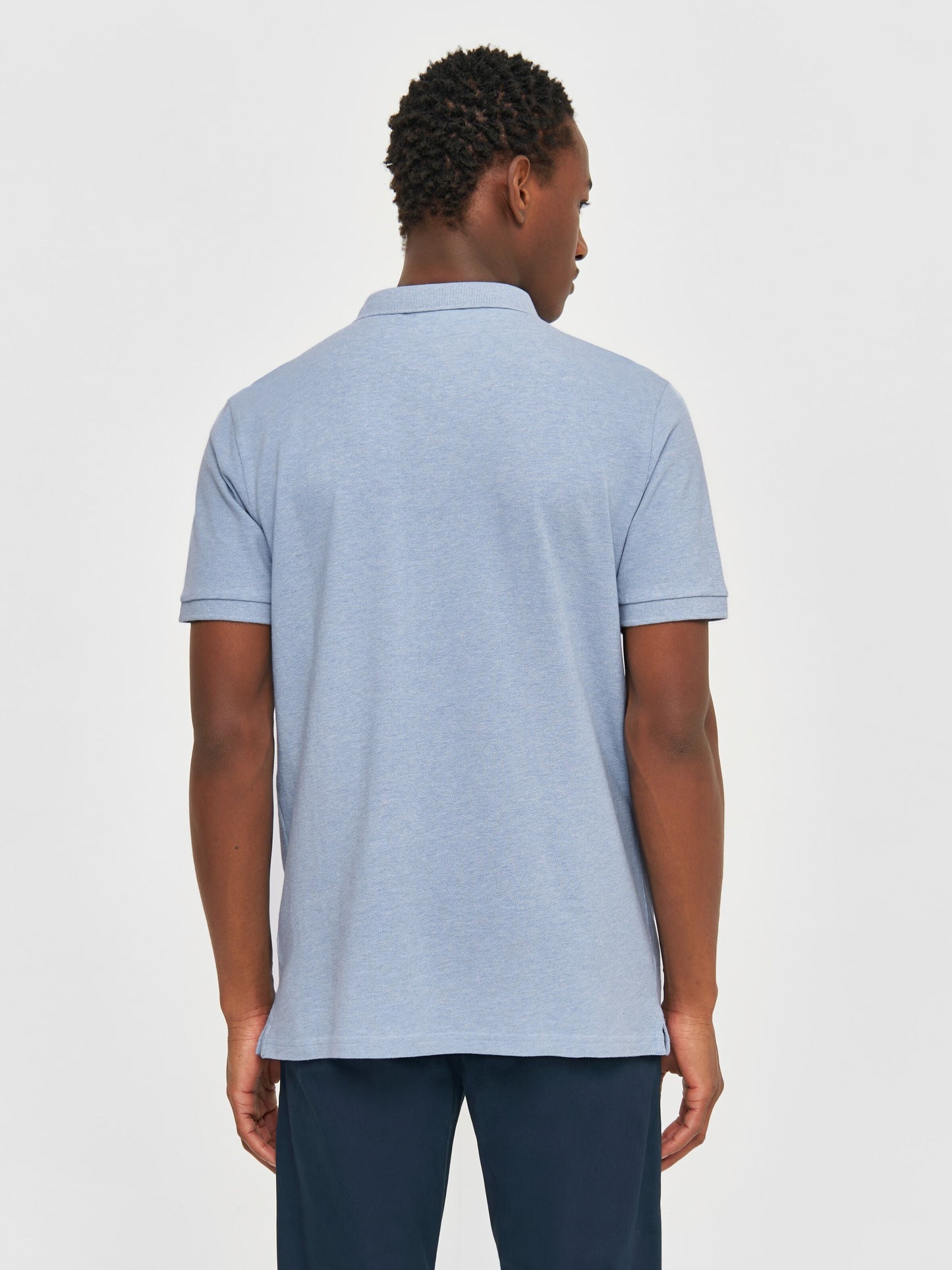Polo en coton bio | Bleu clair "toke basic badge polo sky way melange"