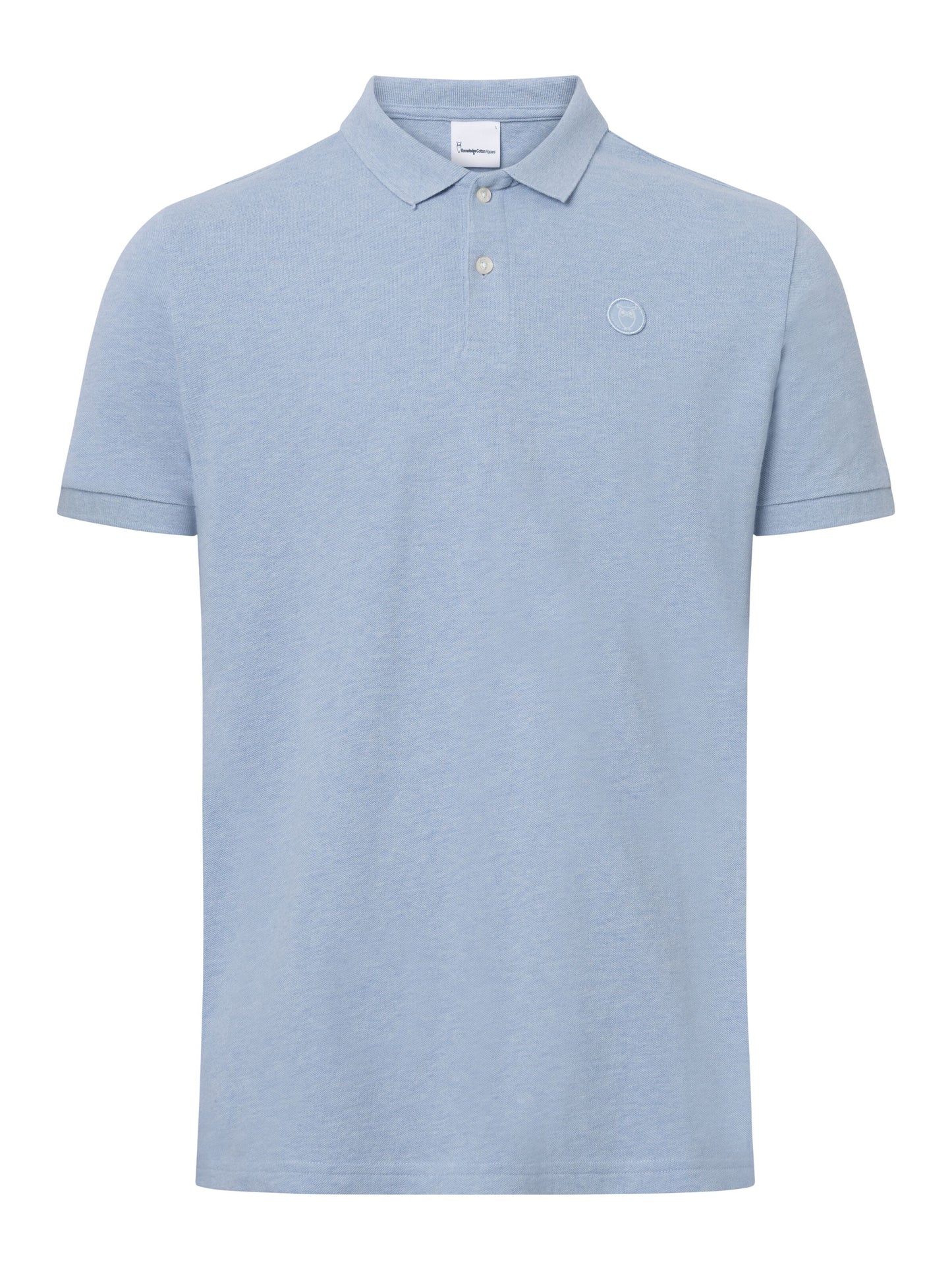 Polo en coton bio | Bleu clair "toke basic badge polo sky way melange"