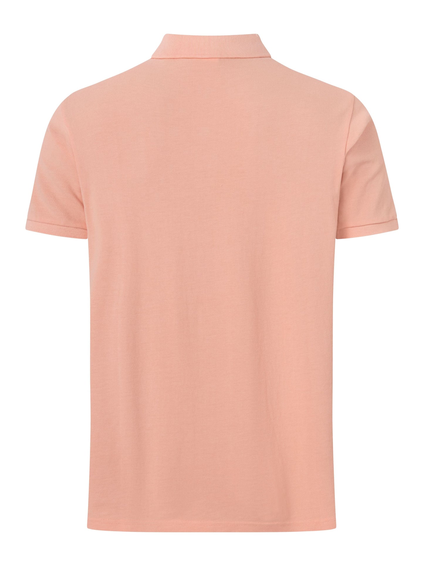 Polo droit corail en coton bio - basic badge polo coral pink