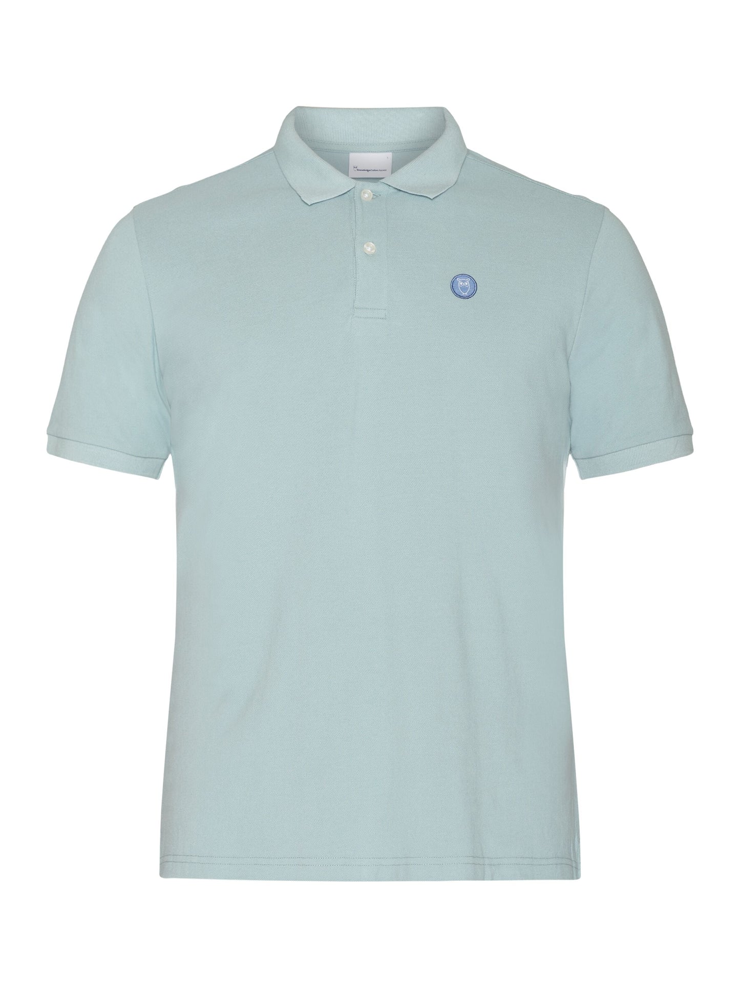 Polo en coton bio | Bleu gris "toke basic badge polo gray mist"