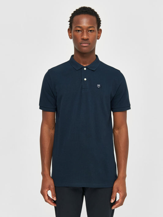 Polo bleu nuit en coton bio - ROWAN basic polo total eclipse