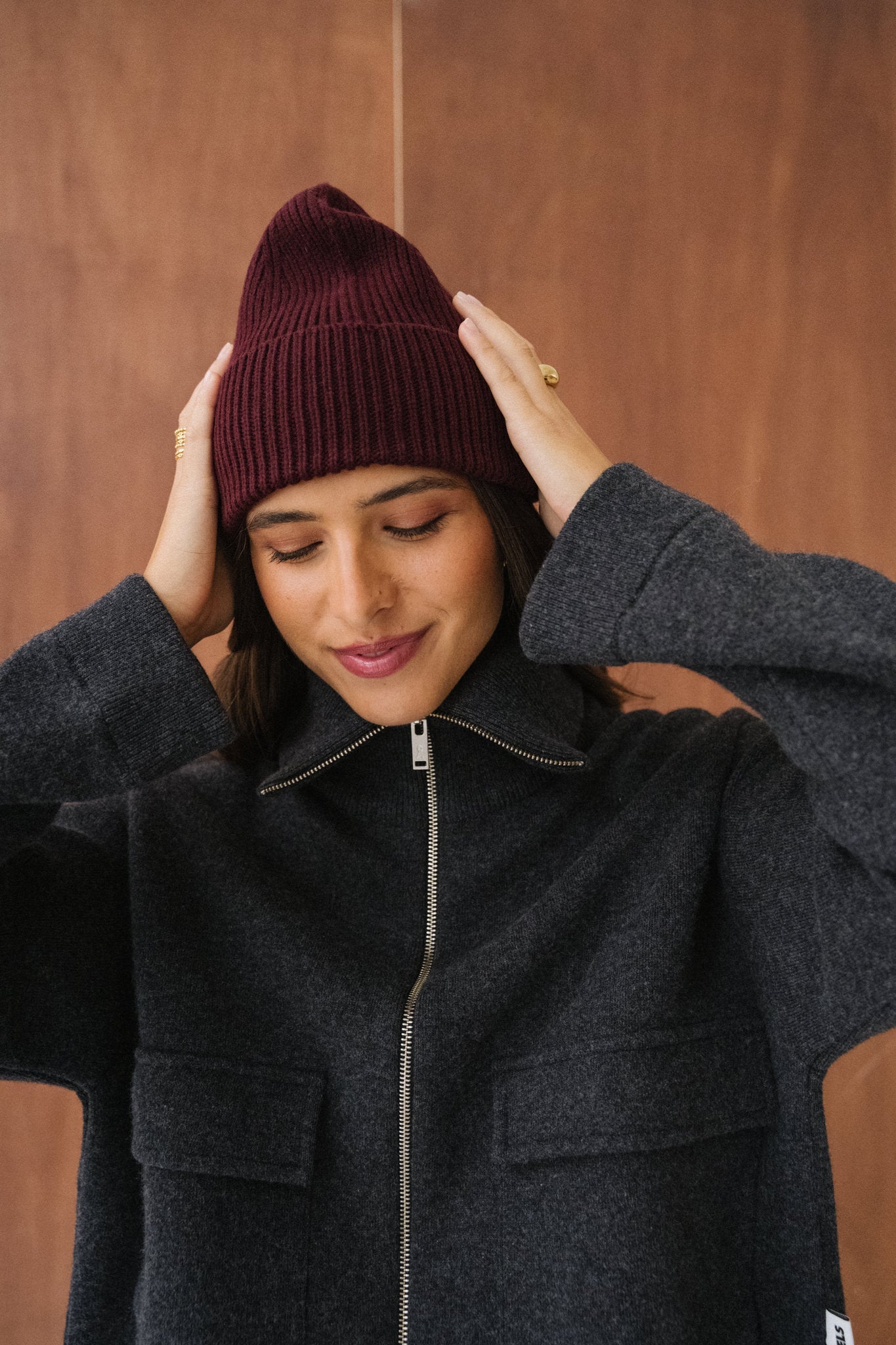 Veste en coton et laine bio | gris "joaniaas - steel melange"