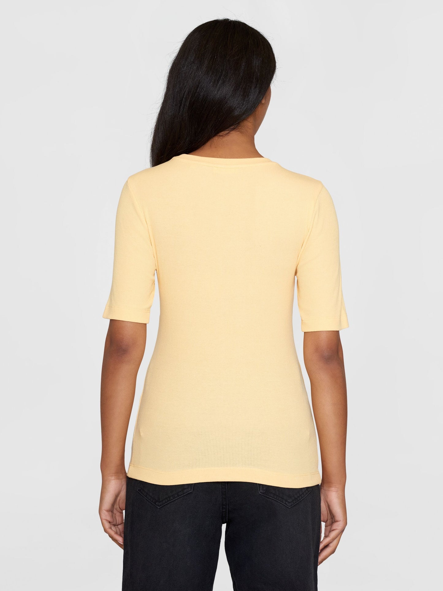T-shirt côtelé en coton bio | jaune "rib t-shirt impala"