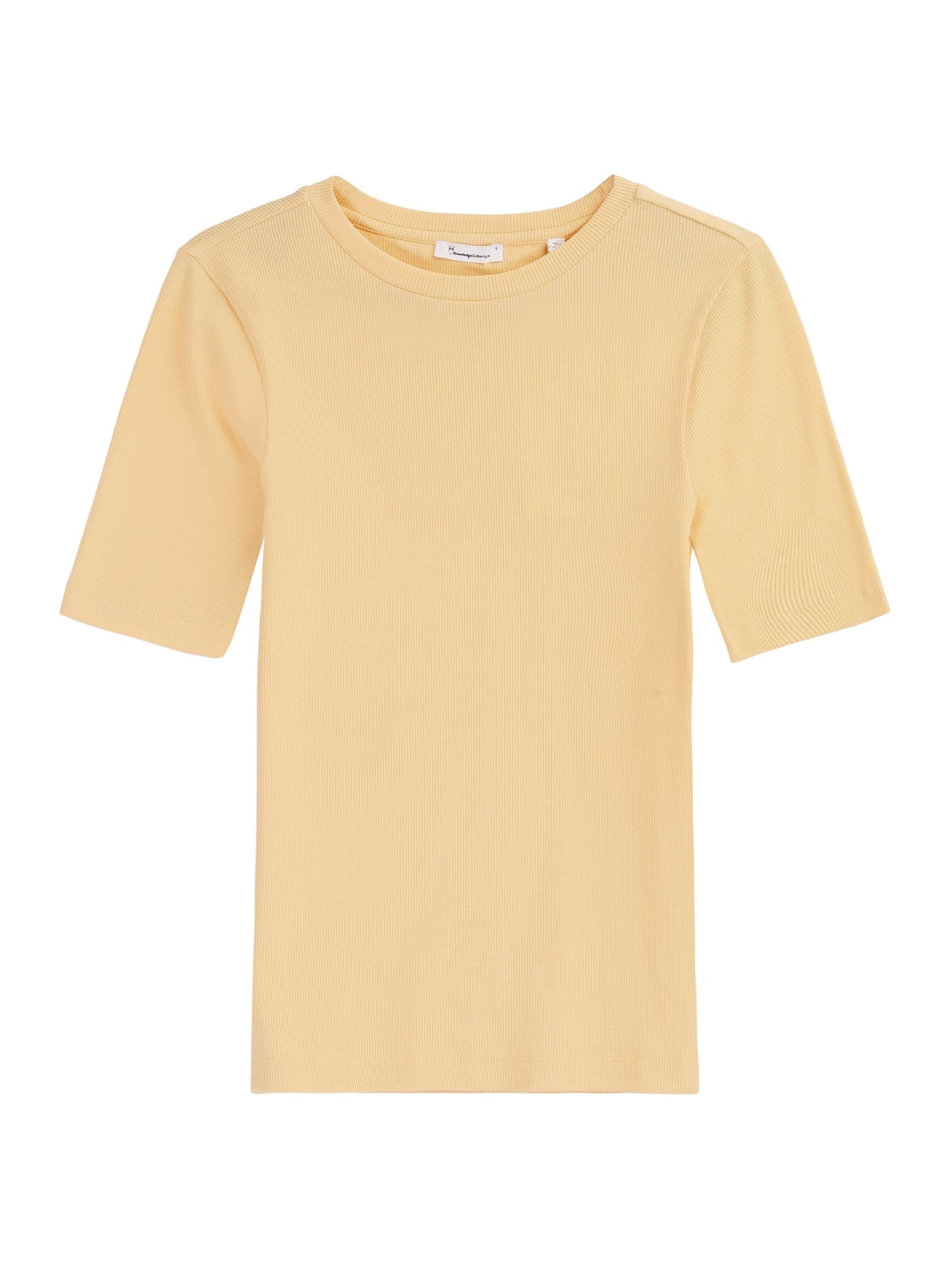T-shirt côtelé en coton bio | jaune "rib t-shirt impala"