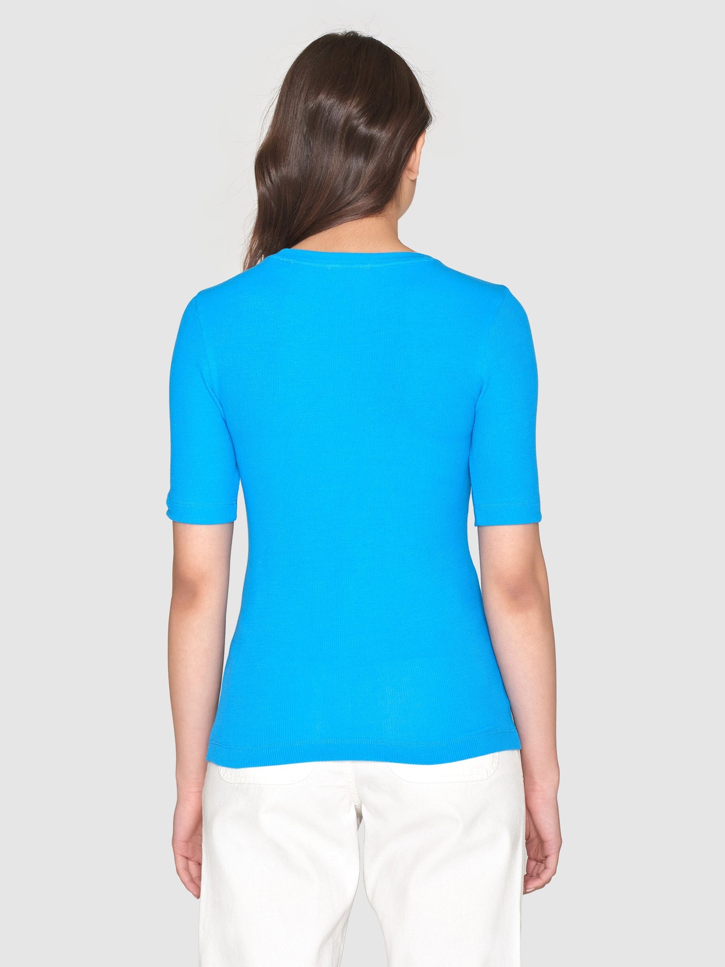 T-shirt côtelé en coton bio | bleu "rib t-shirt malibu blue"