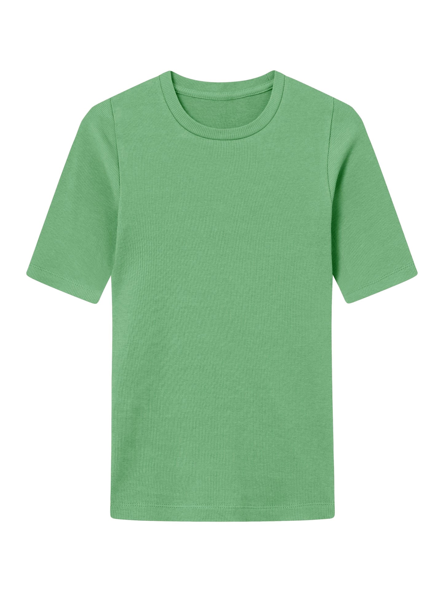 T-shirt en coton bio | vert "rib t-shirt shale green"