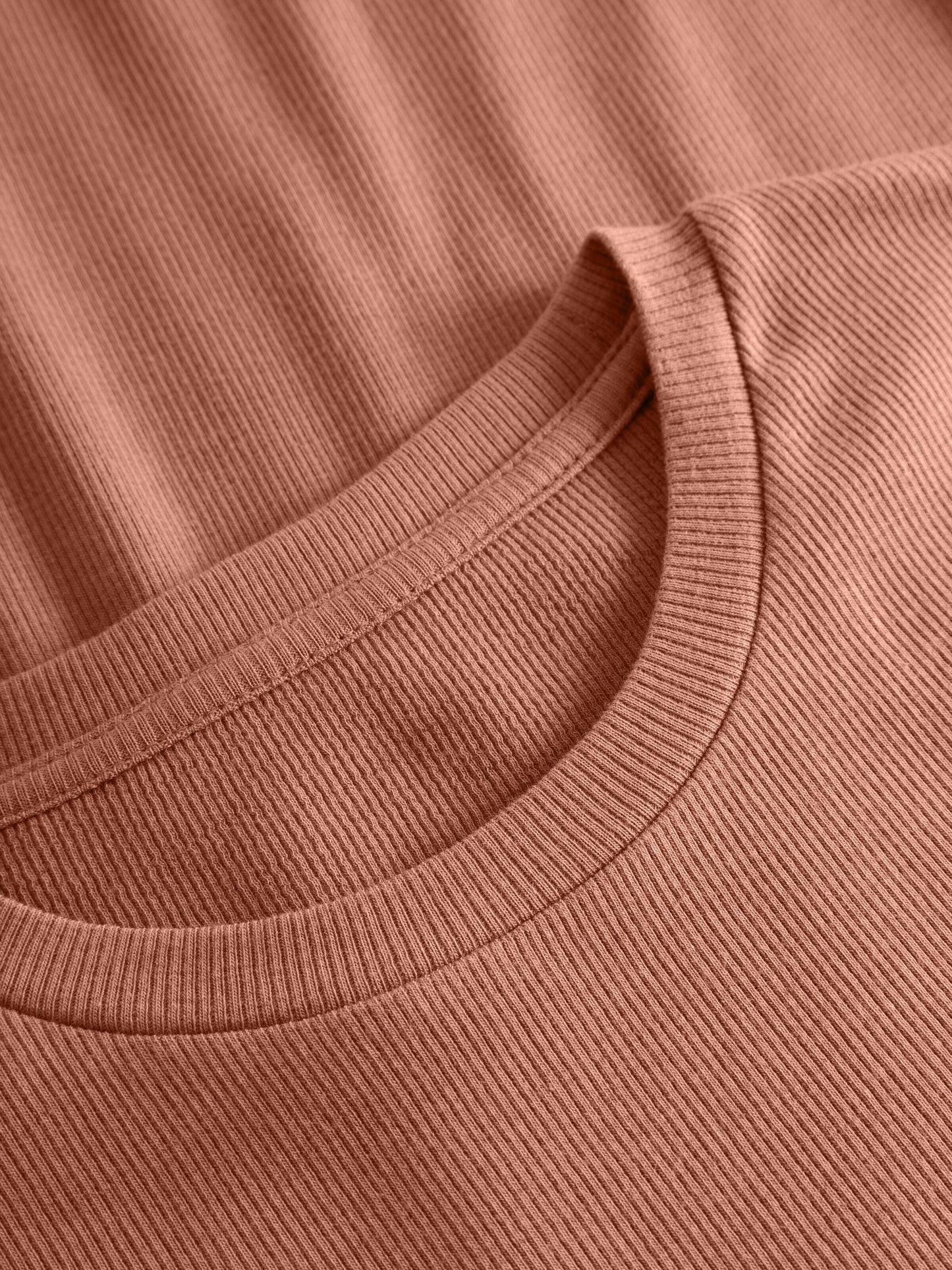 T-shirt en coton bio | vieux rose "rib t-shirt muted clay"
