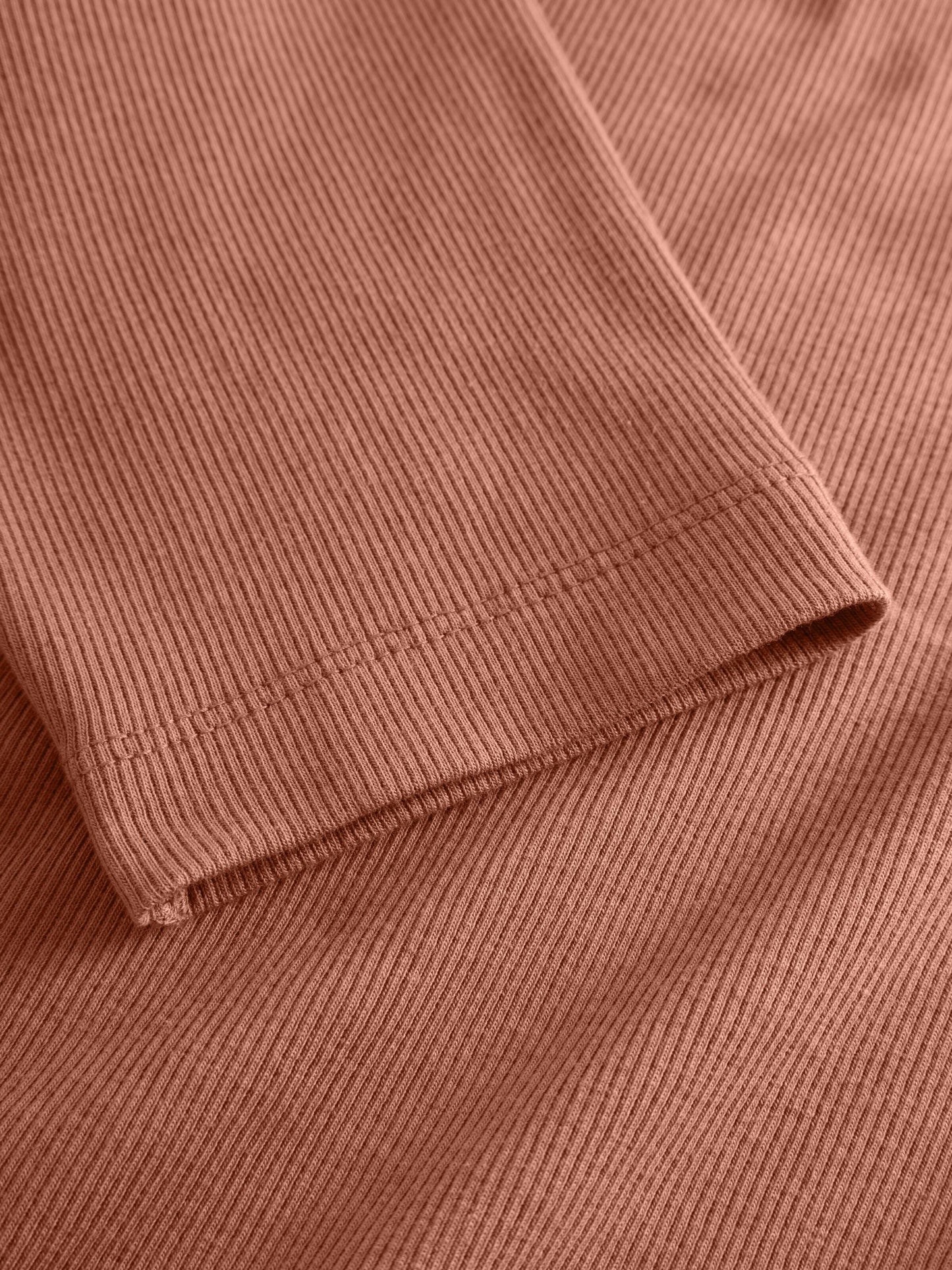 T-shirt en coton bio | vieux rose "rib t-shirt muted clay"