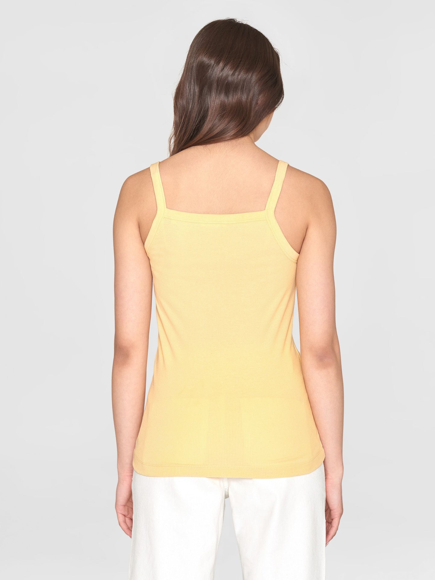 Débardeur côtelé en coton bio | jaune "rib strap top impala"