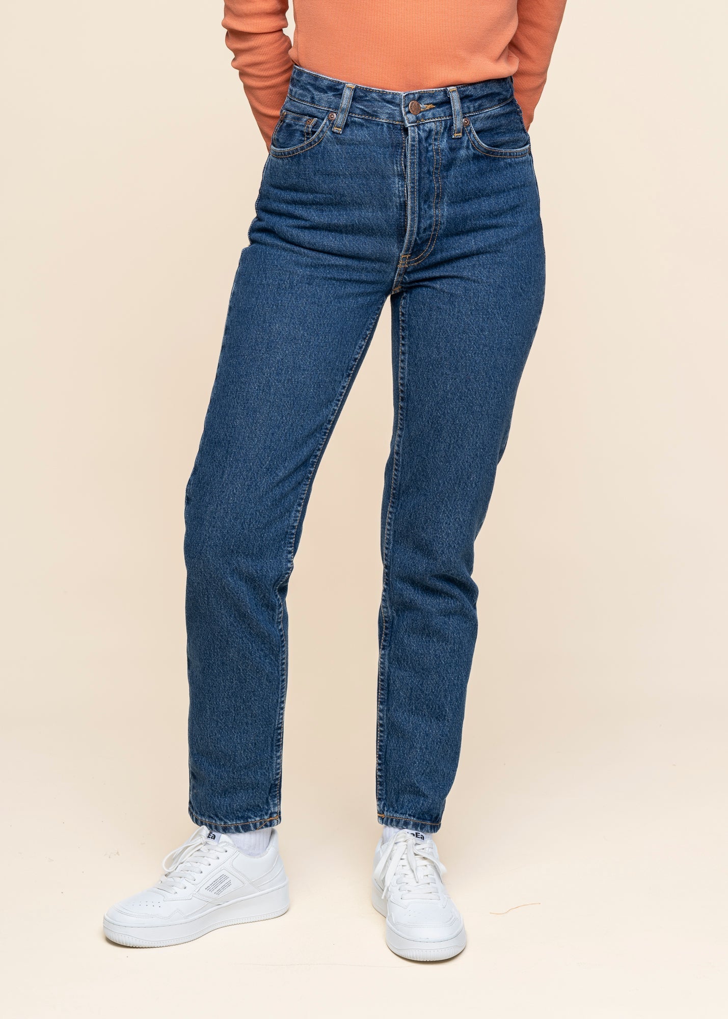 Jean mom en coton bio | bleu 'breezy britt morning soul'