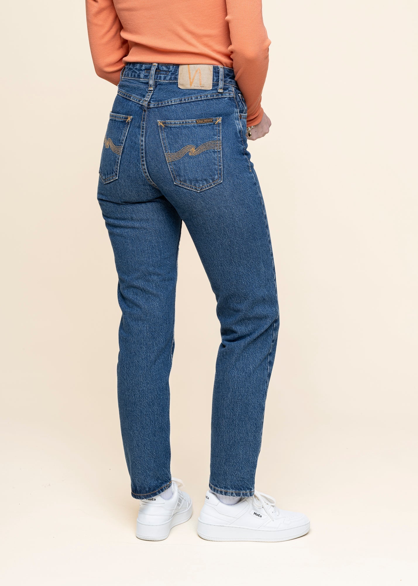 Jean mom en coton bio | bleu 'breezy britt morning soul'