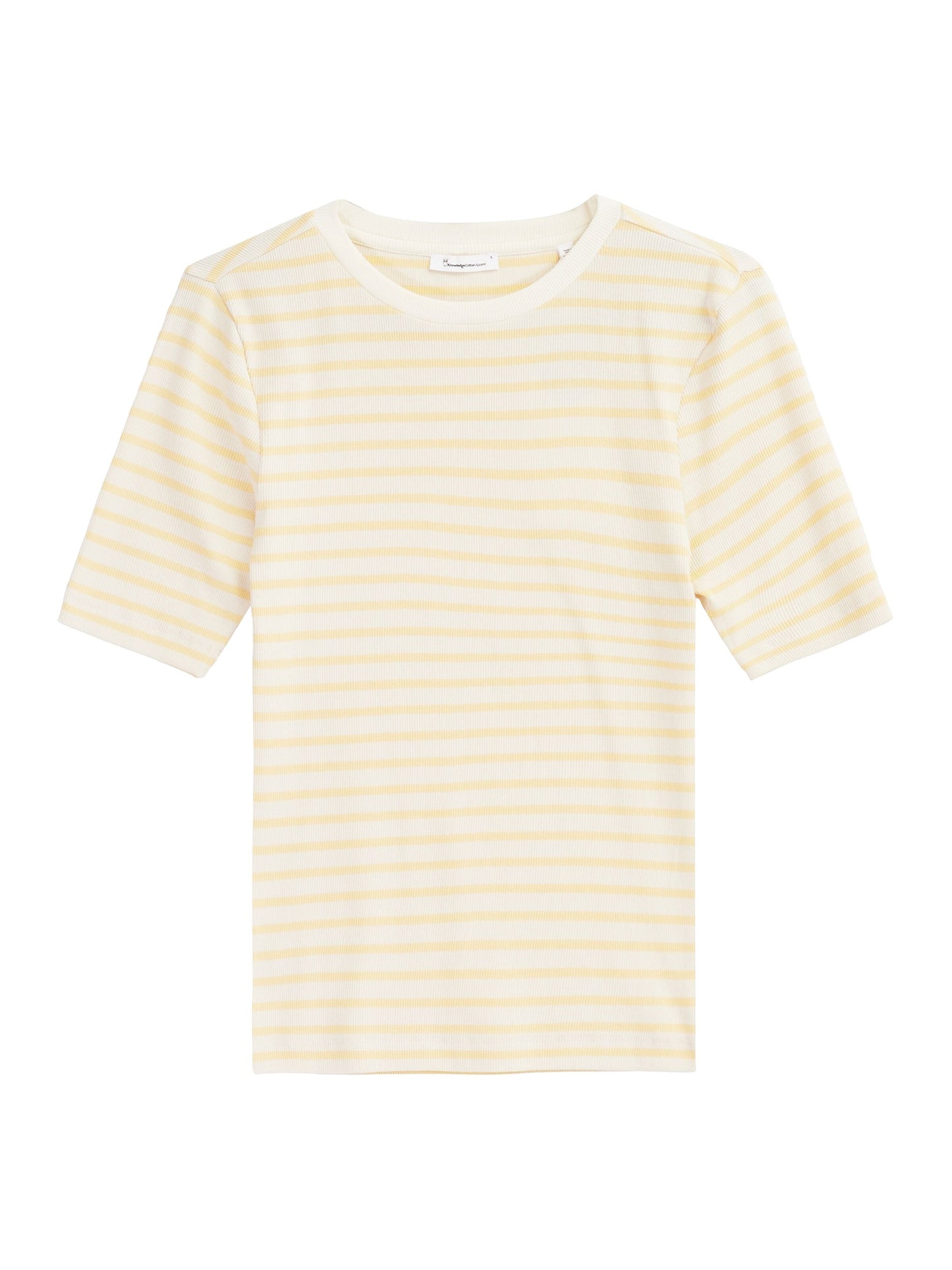 T-shirt côtelé en coton bio | Rayé jaune "striped rib t-shirt yellow stripe"