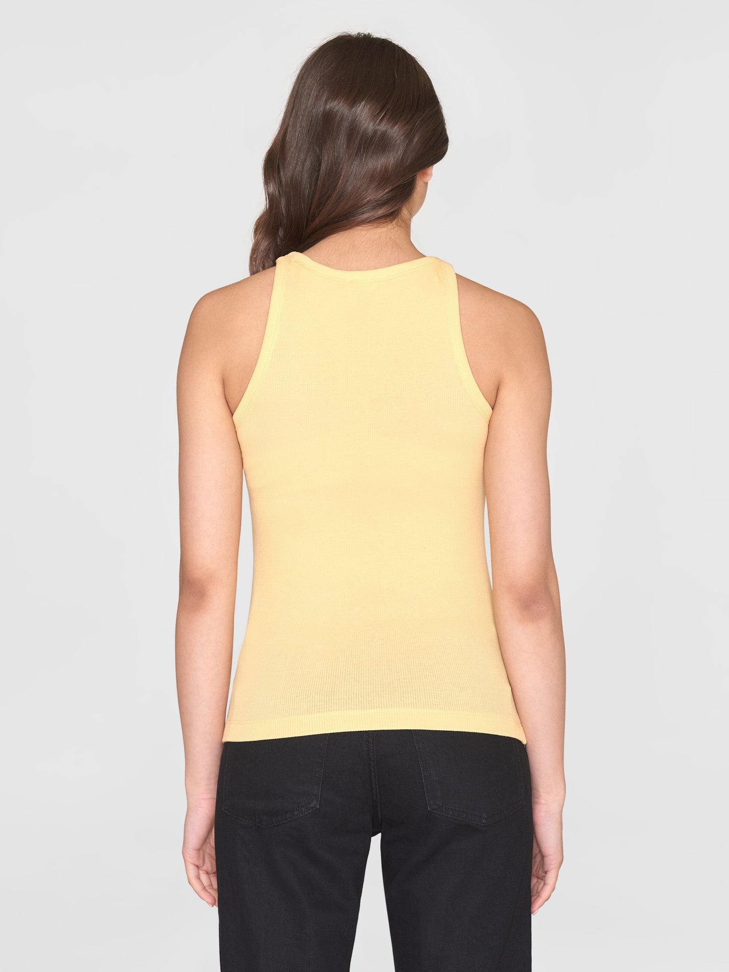 Débardeur côtelé en coton bio | jaune "racer rib top impala"