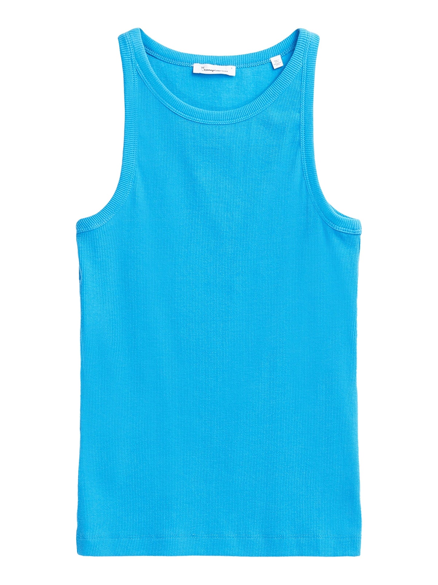 Débardeur côtelé en coton bio | Bleu "racer rib top malibu blue"