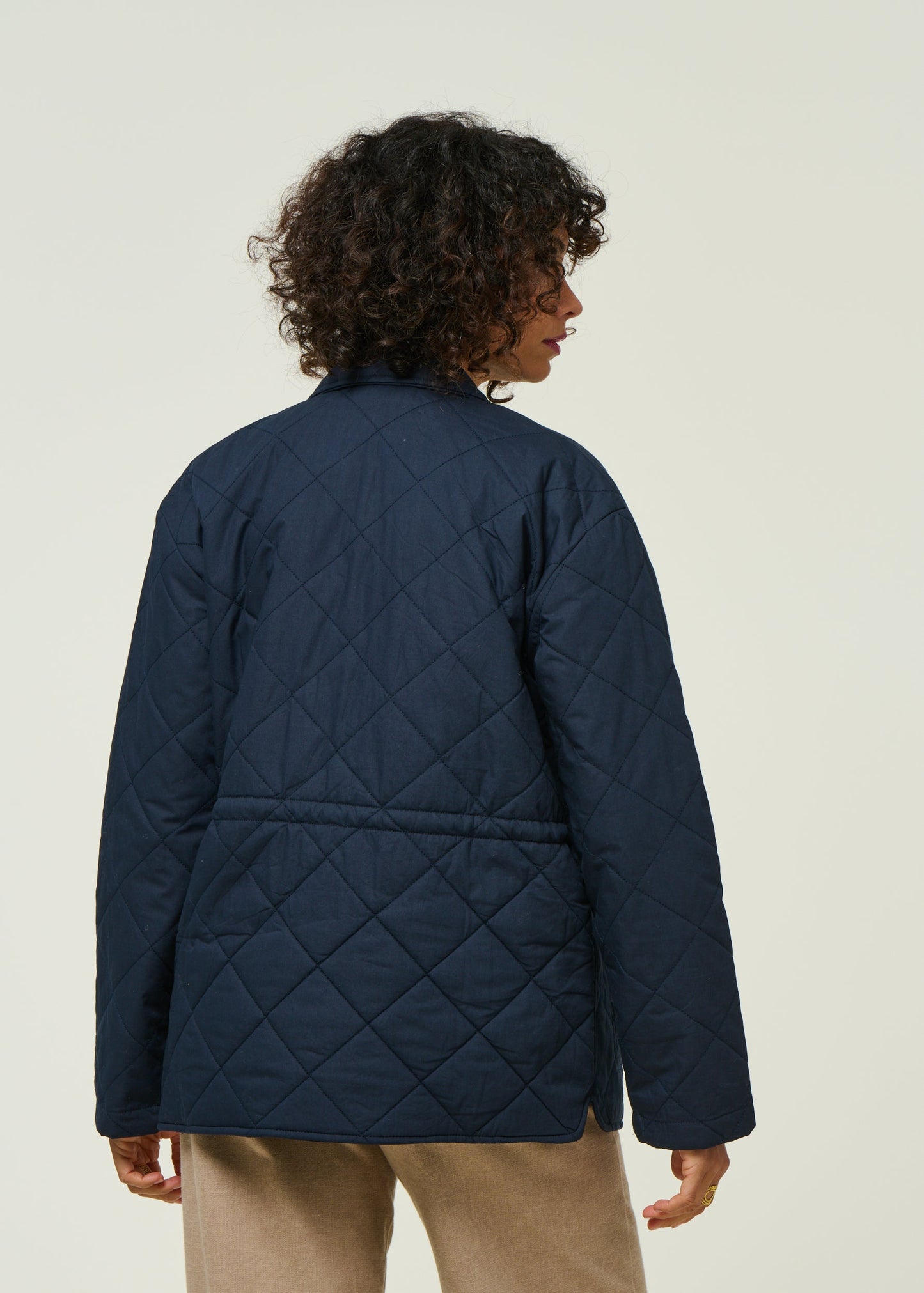 Veste matelassée en coton bio et matière recyclée | marine "padded overshirt - night sky'
