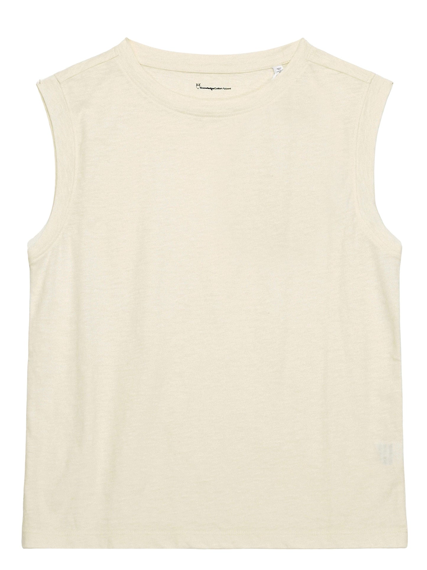 T-shirt en coton bio | Beige "loose fit jersey tank top egret"