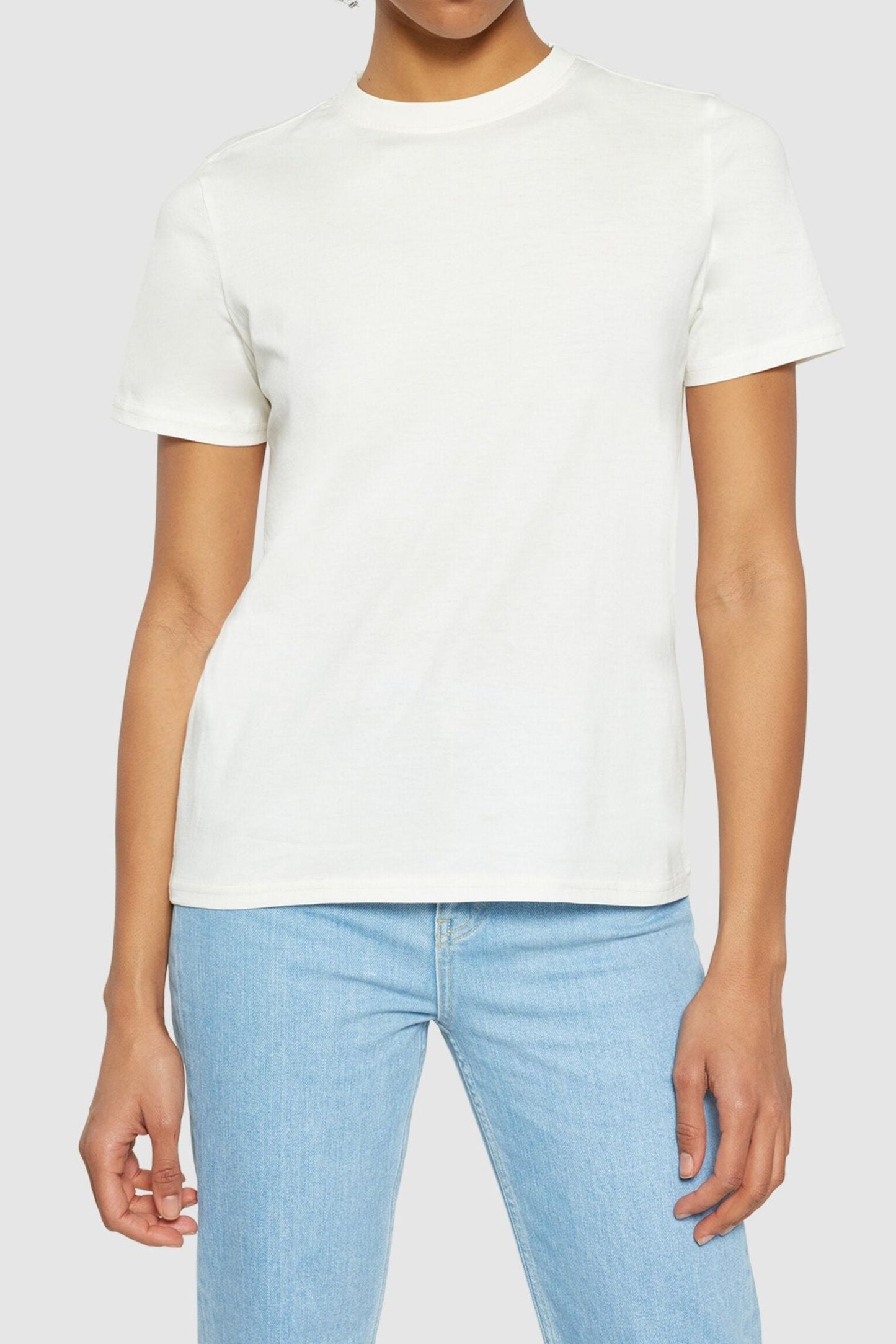 T-shirt en coton bio | écru "basic pima cotton t-shirt egret"