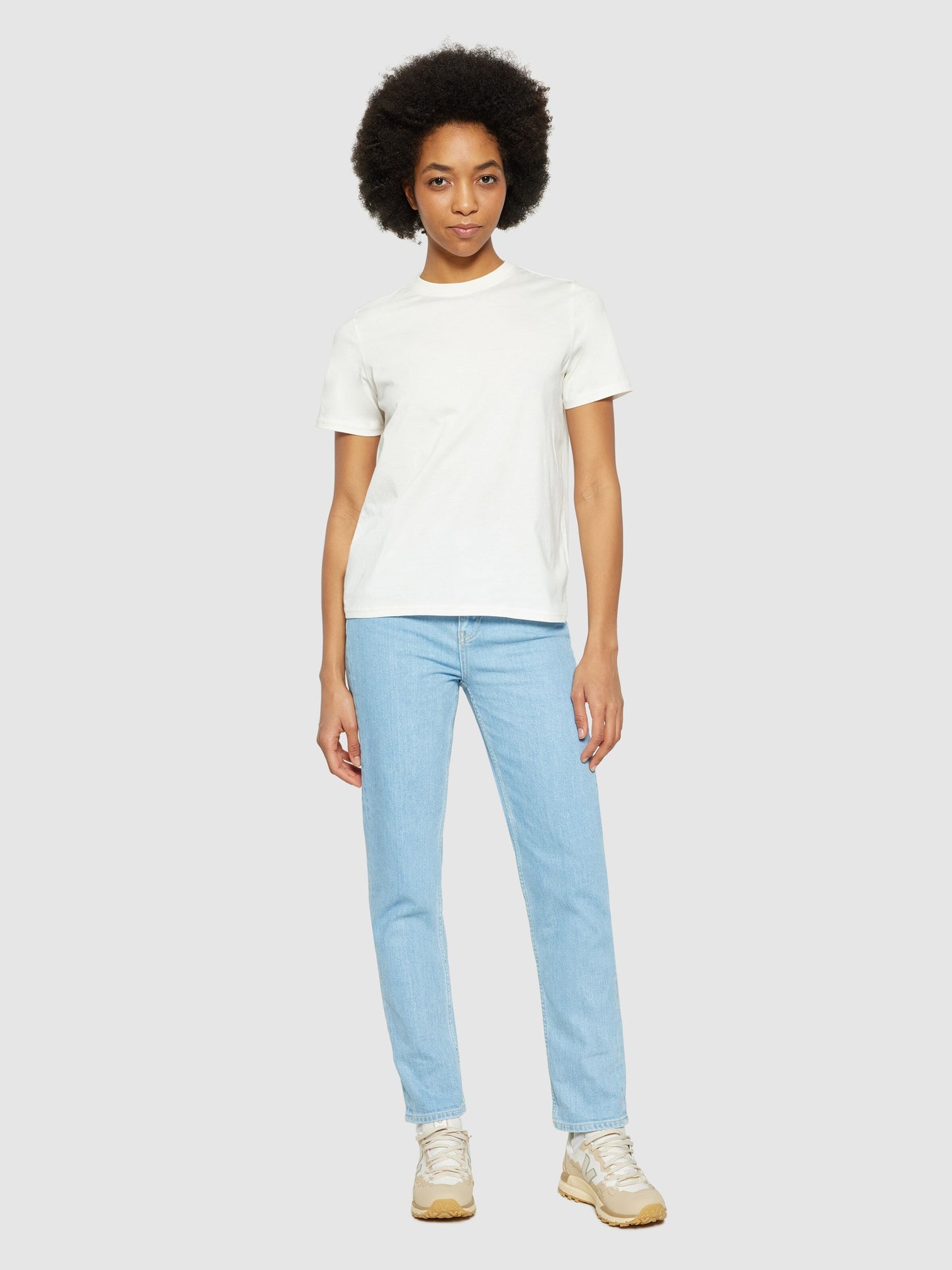 T-shirt en coton bio | écru "basic pima cotton t-shirt egret"