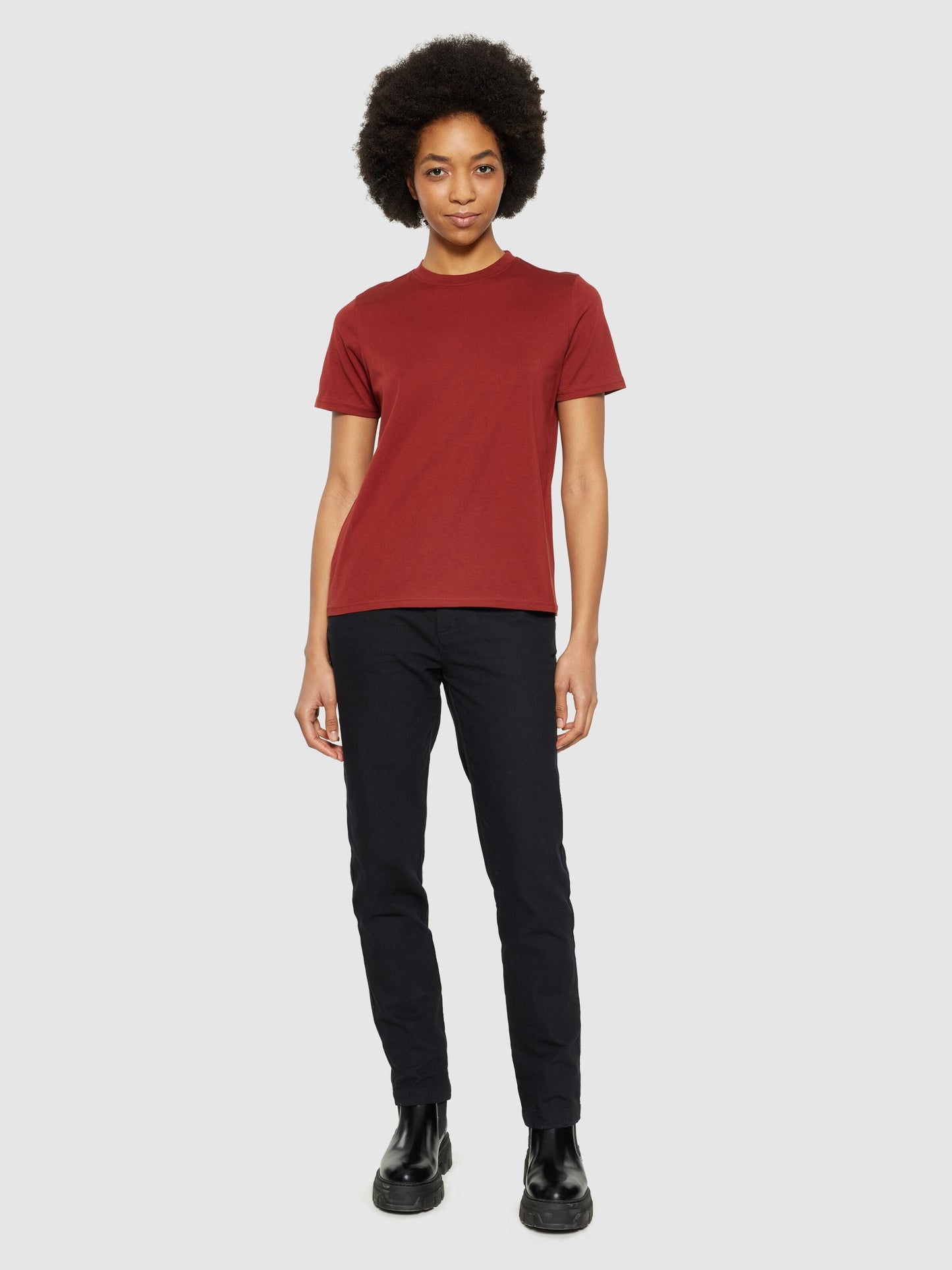 T-shirt en coton bio | rouge "basic pima cotton t-shirt fired brick"
