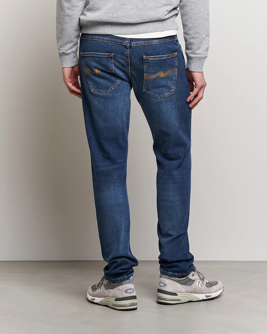 Jean slim en coton bio | bleu foncé "Grim Tim Indigo Myth"
