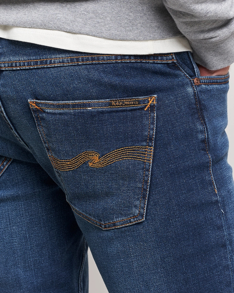 Jean slim en coton bio | bleu foncé "Grim Tim Indigo Myth"