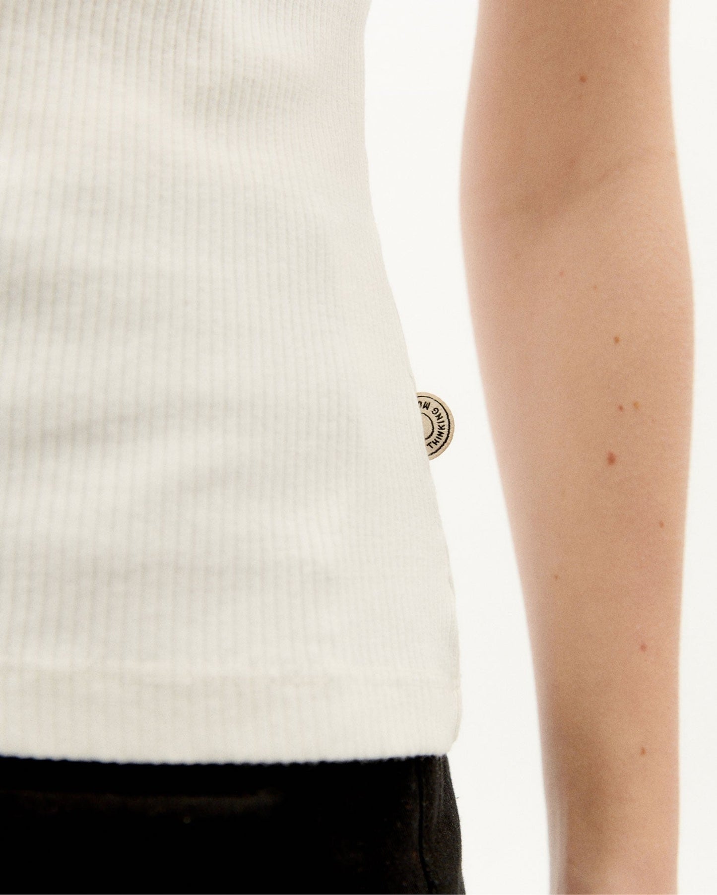 T-shirt côtelé manches courtes en coton bio | blanc 'white dakota rib top'