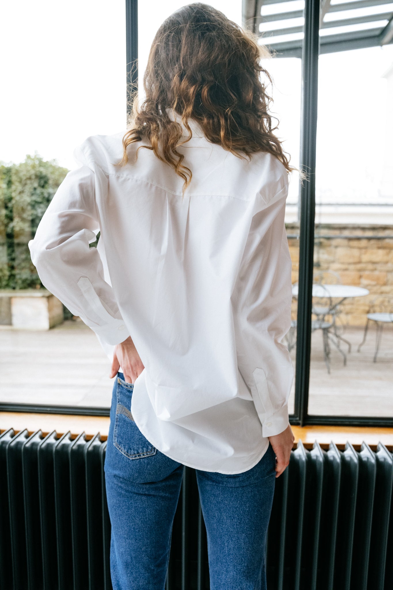 Chemise oversize en coton bio | blanc "haley shirt white"