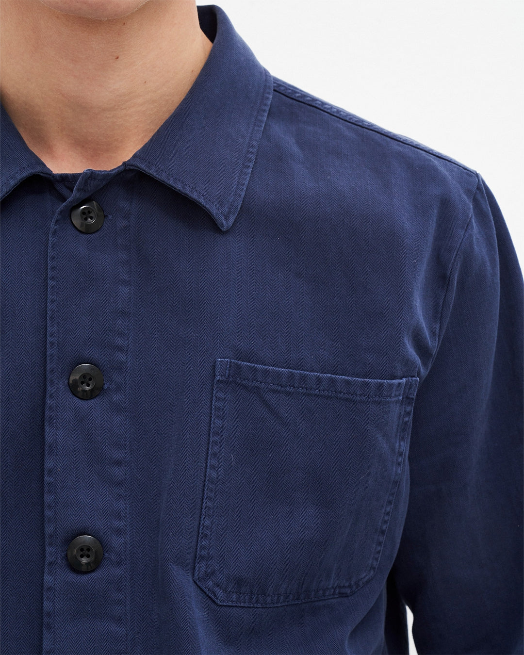 Veste worker en coton bio | bleu "peter worker jacket worker blue"