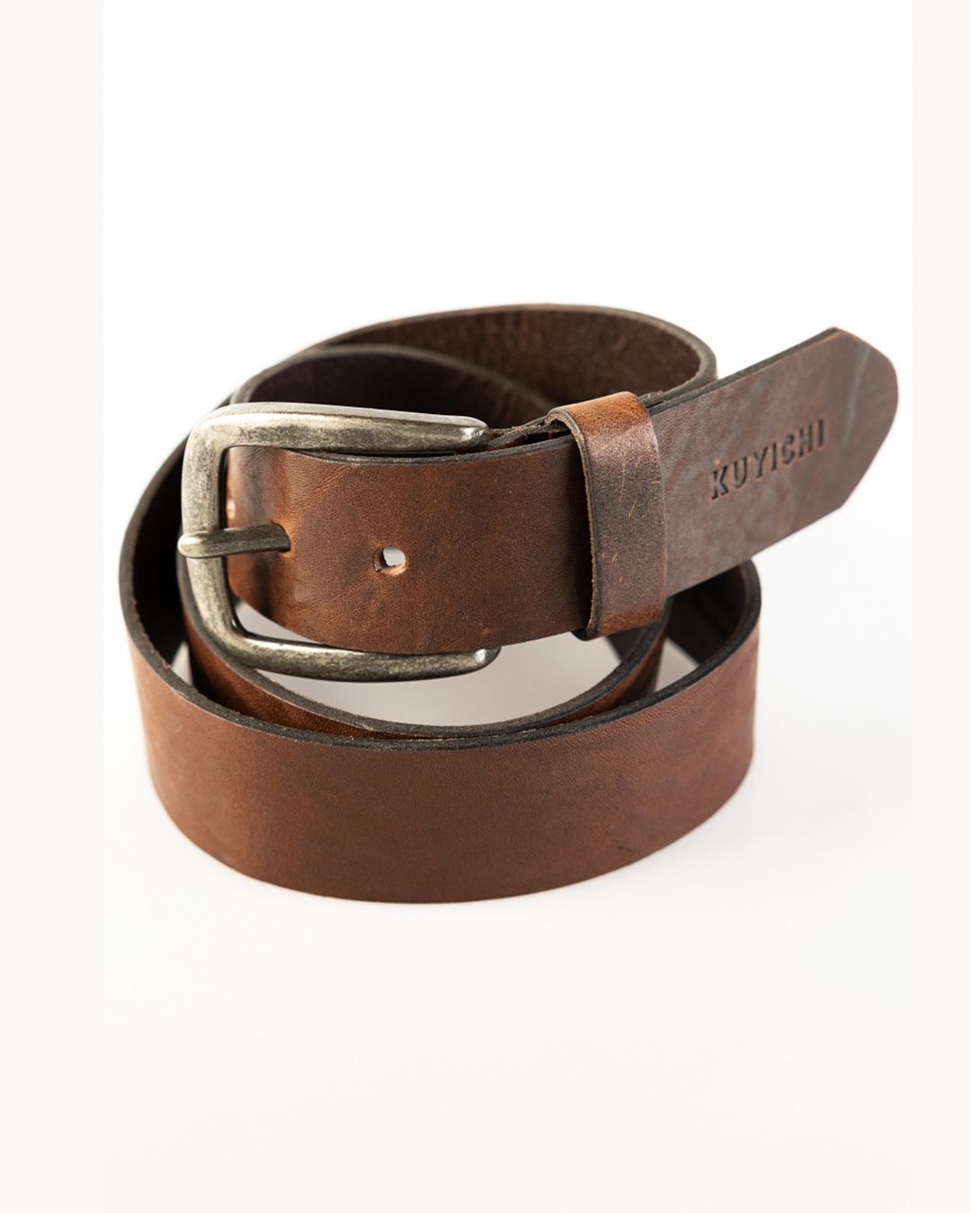 Ceinture en cuir tannage végétal | Marron "dean dark brown"