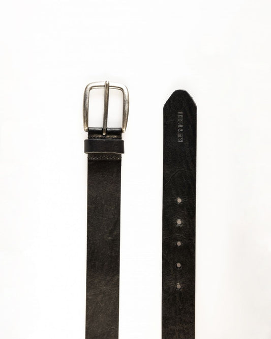 Ceinture en cuir tannage végétal | Noir "dean black"