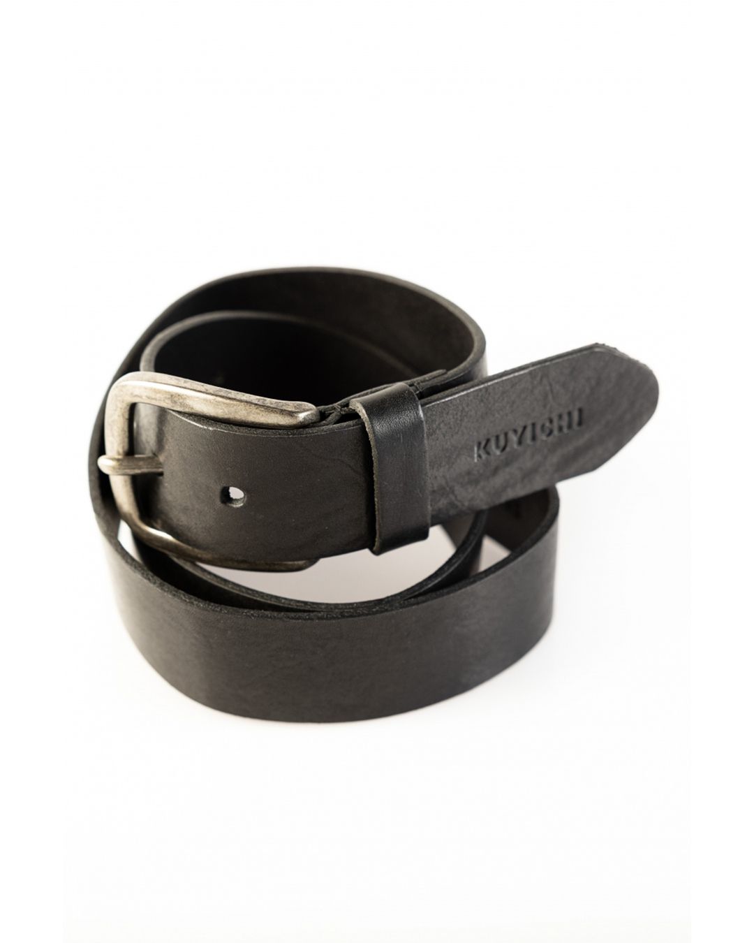 Ceinture en cuir tannage végétal | Noir "dean black"
