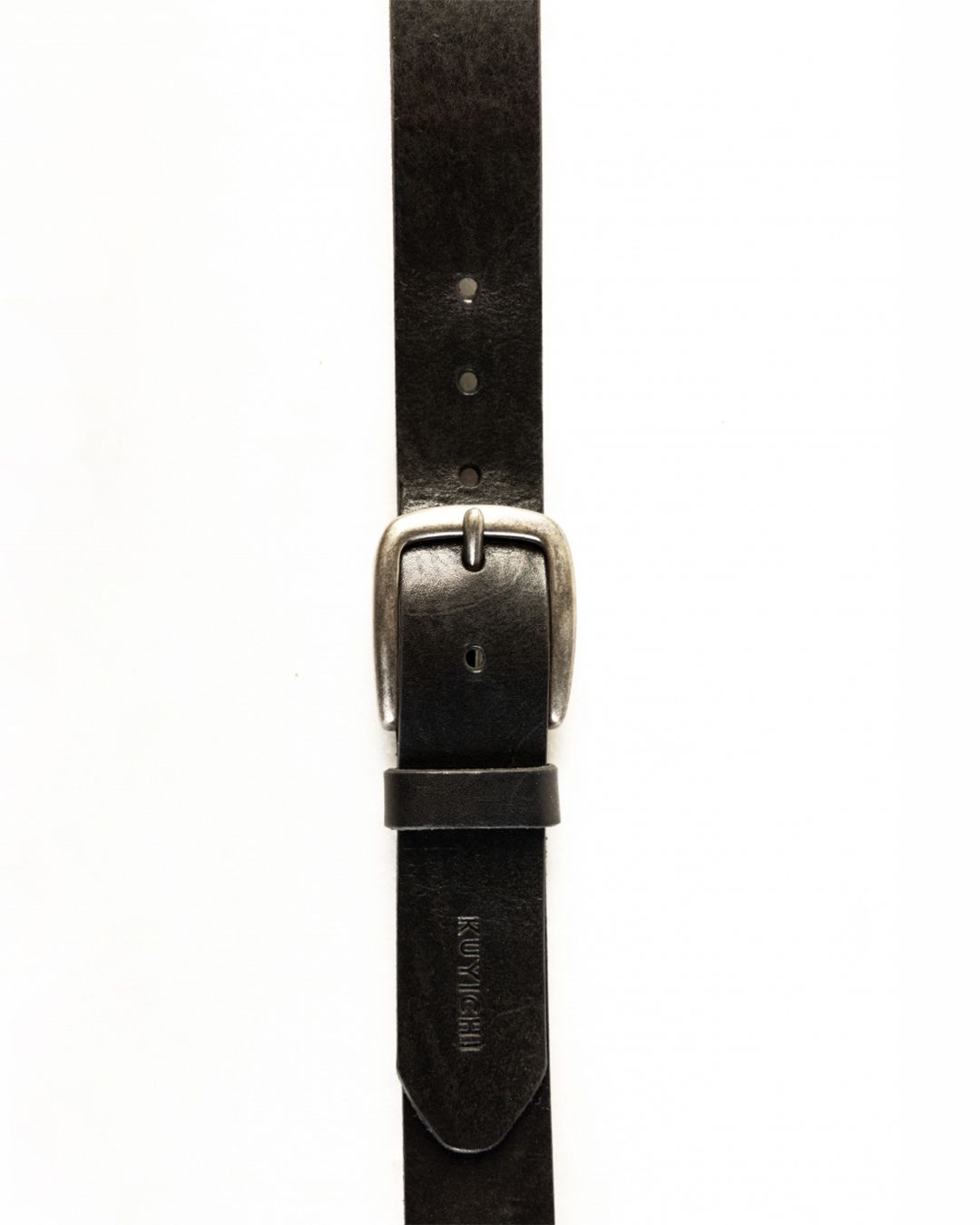 Ceinture en cuir tannage végétal | Noir "dean black"