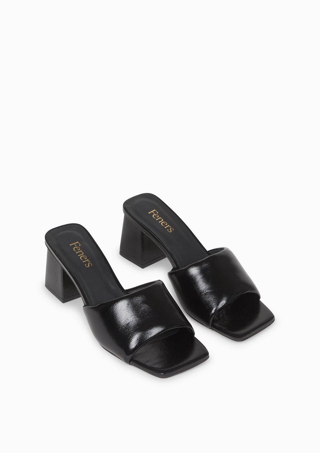 Mules à talons noires en cuir certifié - mule noir
