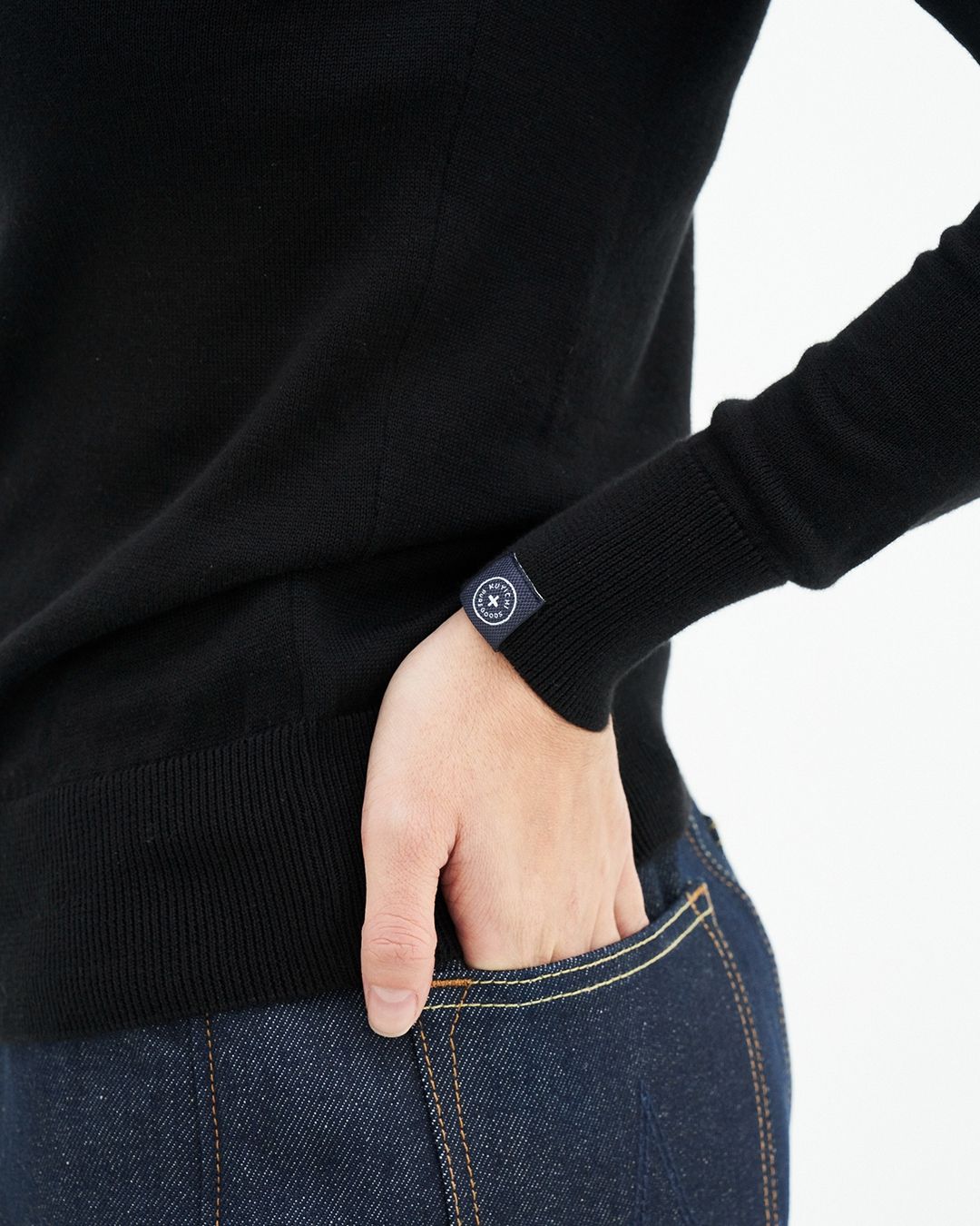 Pull col roulé en coton bio | noir "rachel turtleneck - jet black"