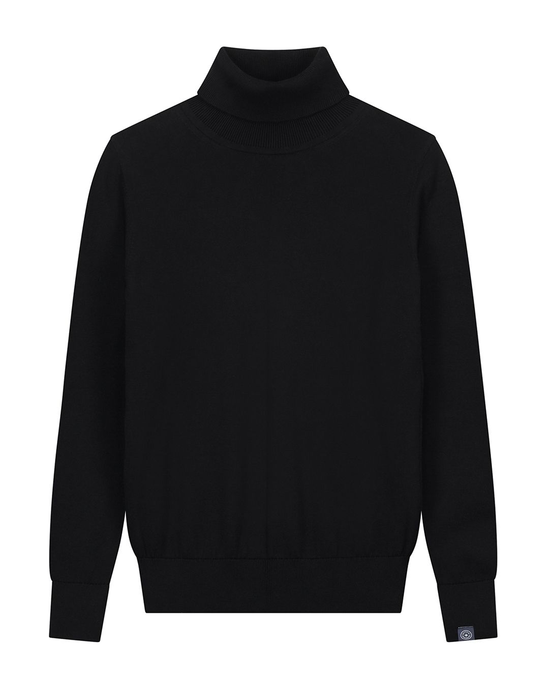 Pull col roulé en coton bio | noir "rachel turtleneck - jet black"