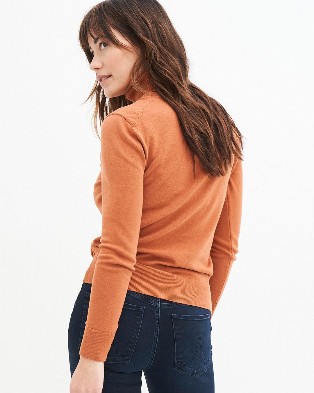 Pull col roulé en coton bio | orange "rachel turtleneck - warm rust"
