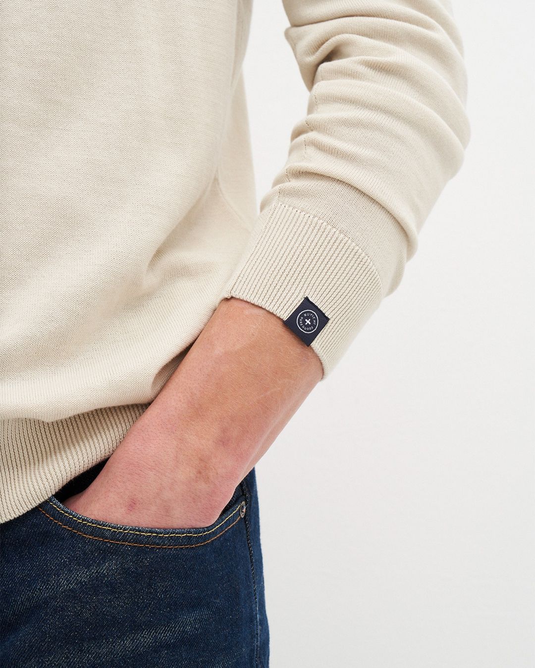 Pull col roulé en coton bio | écru "thomas turtleneck - undyed"
