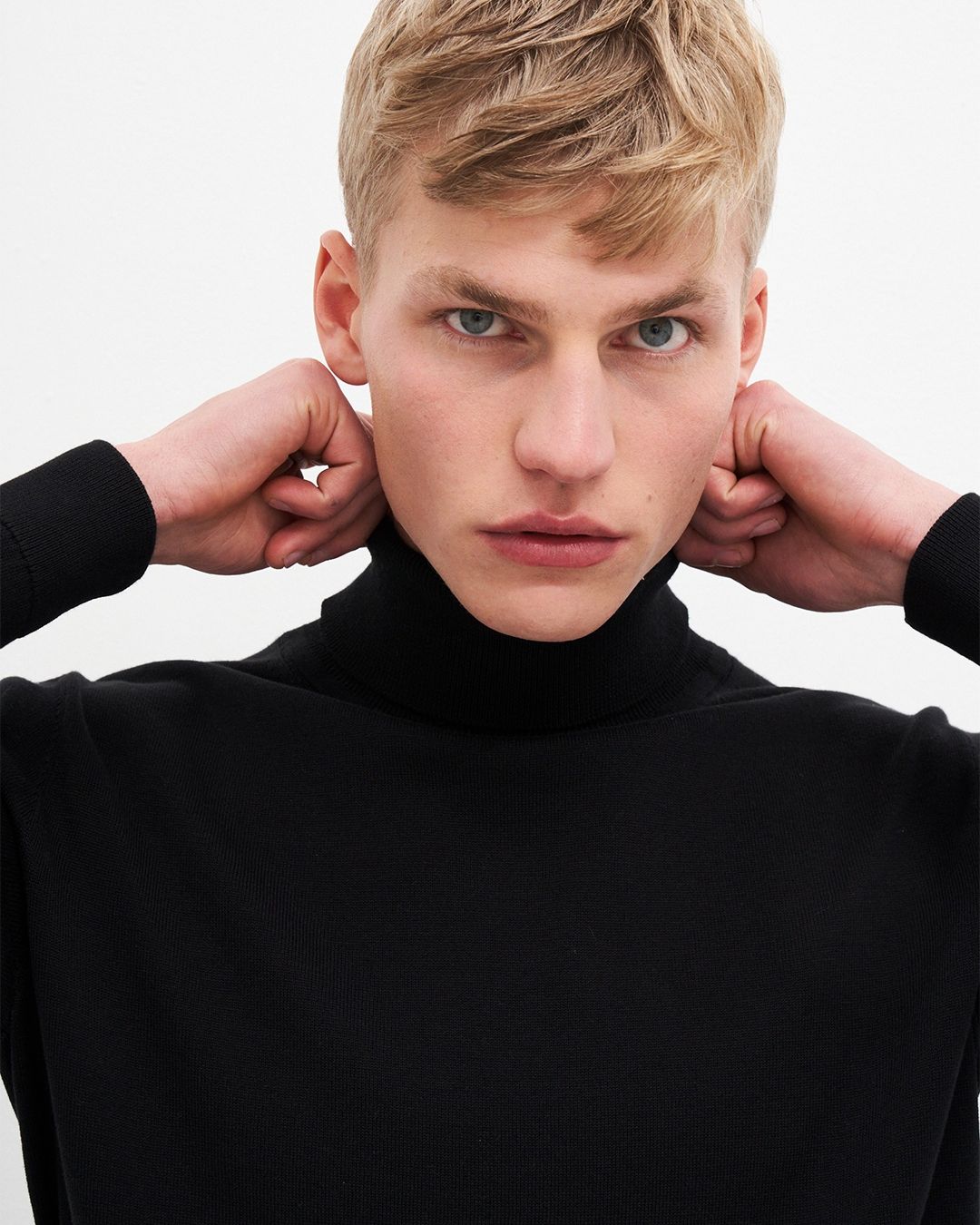 Pull col roulé en coton bio | noir "thomas turtleneck - jet black"
