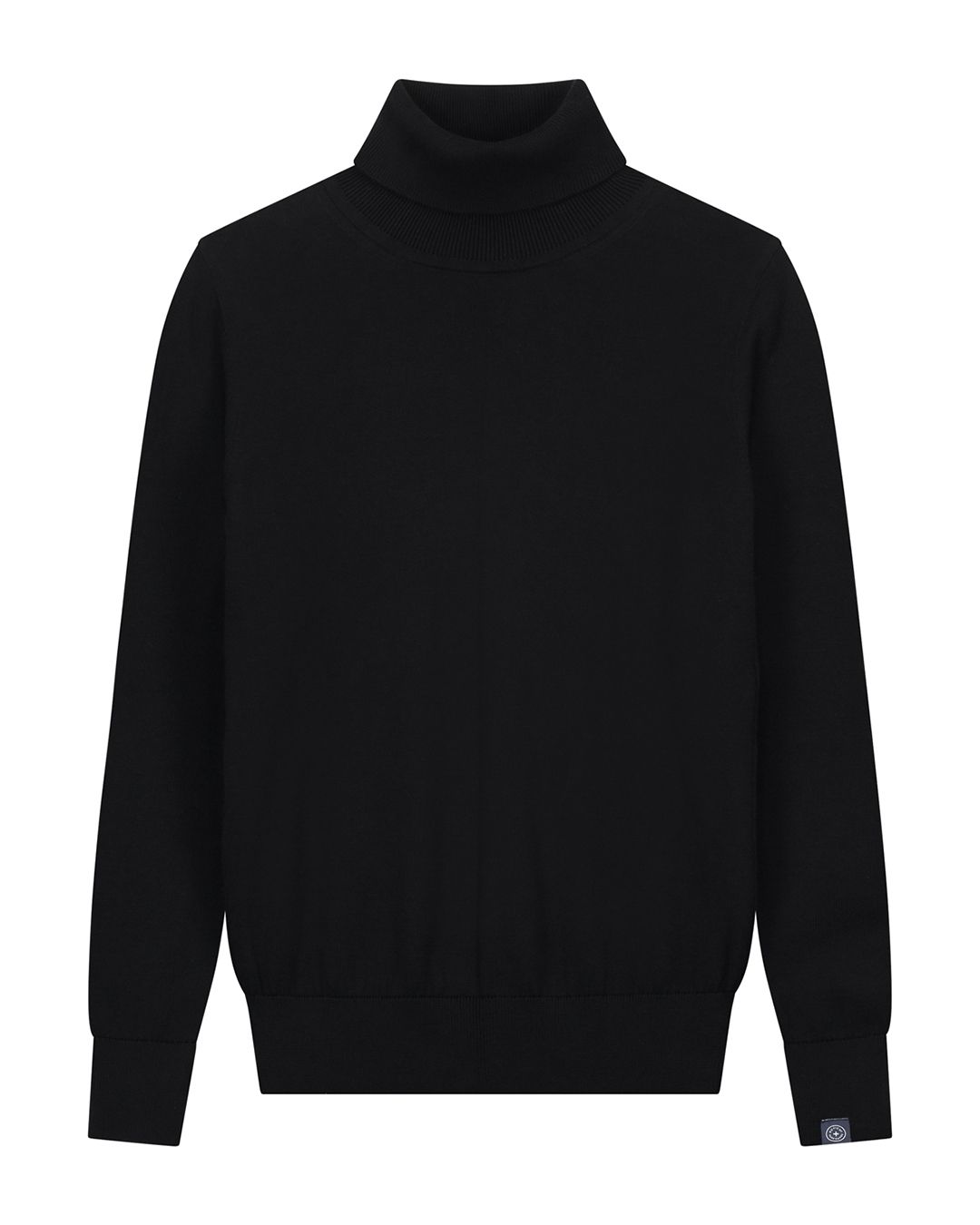 Pull col roulé en coton bio | noir "thomas turtleneck - jet black"