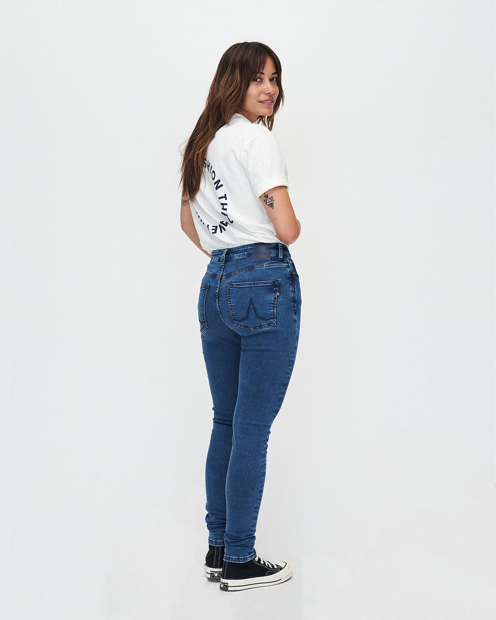 Jean skinny en coton bio | bleu brut "lizzy super skinny smokey blue"