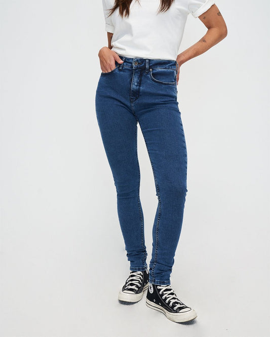 Jean skinny en coton bio | bleu brut "lizzy super skinny smokey blue"
