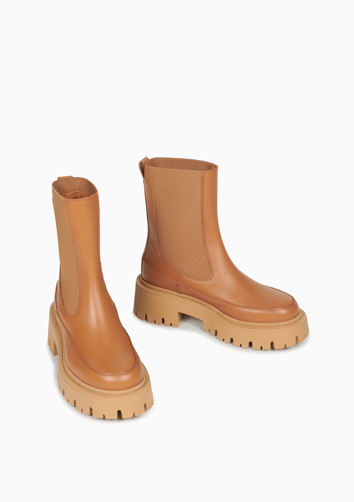Bottines chelsea en cuir certifié | caramel "le jour caramel"