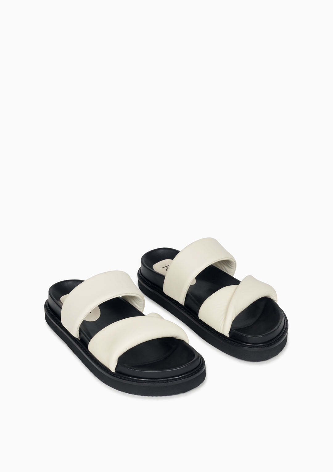 Sandales écrues en cuir certifié - twist ivory