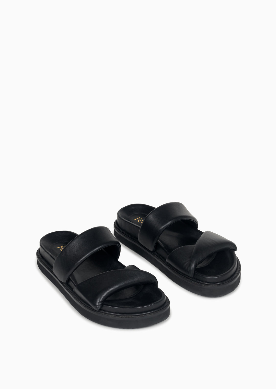 Sandales noires en cuir certifié - twist noir
