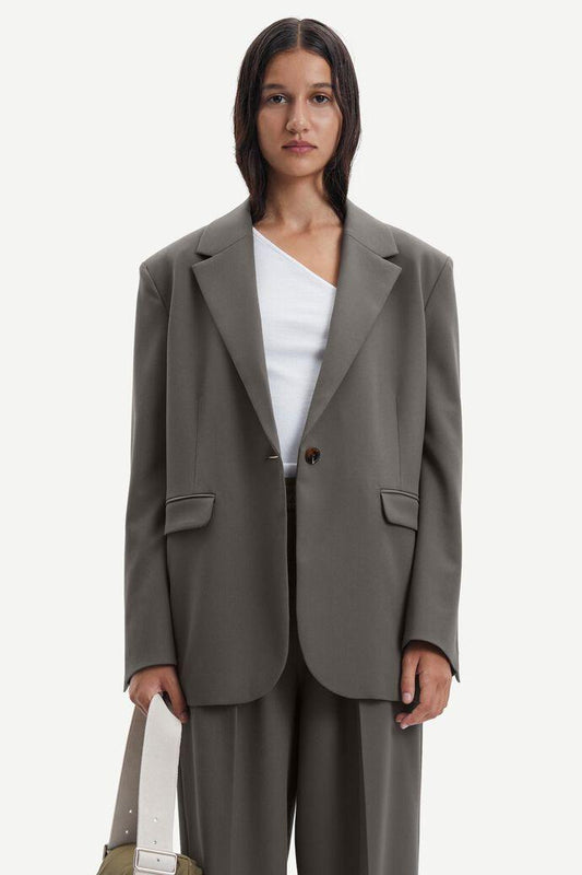 Blazer en ecovero et recyclé | Taupe "haven blazer dark brindle"
