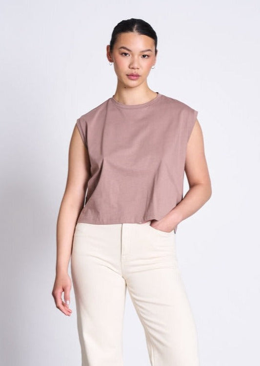 T-shirt en coton bio | vieux rose "ovar greige"