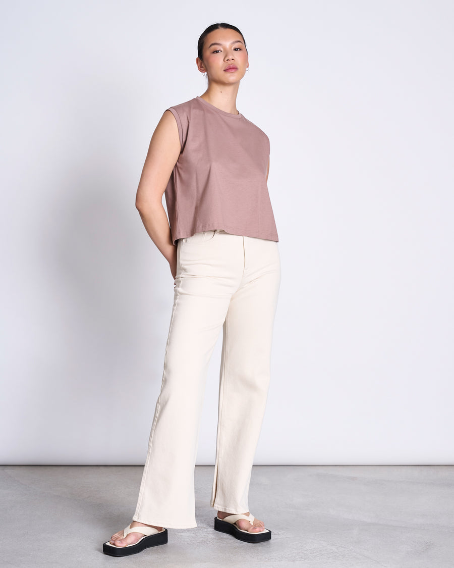 T-shirt en coton bio | vieux rose "ovar greige"